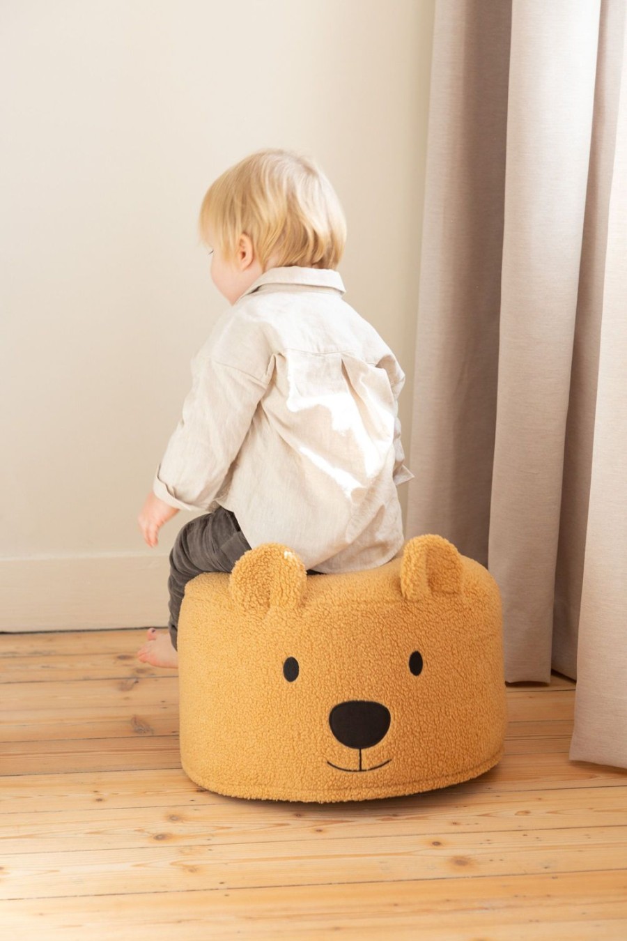 Childhome Teddy Beer Poef - Teddy - Beige 40Cm Online