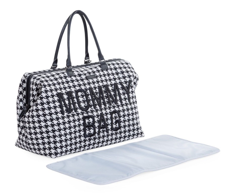 Childhome Mommy Bag ® Pied De Poule - Zwart Clearance