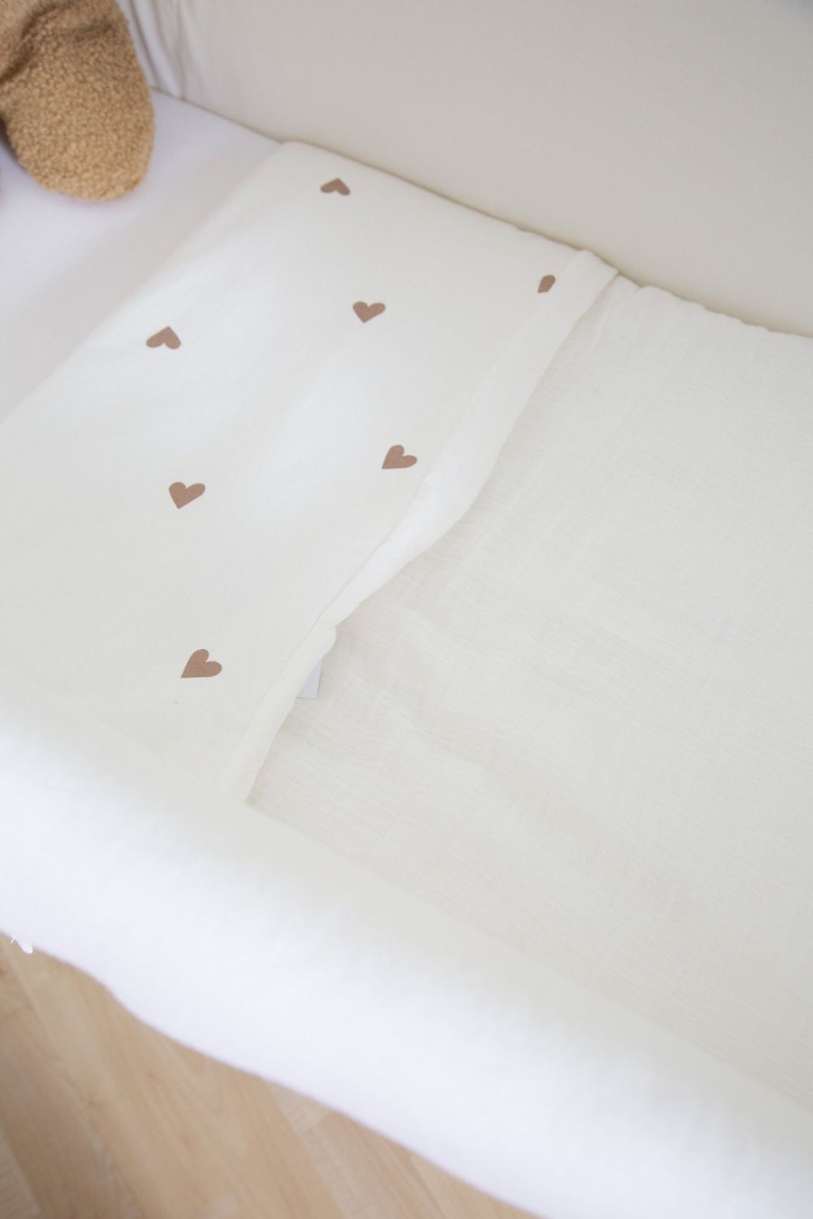 Childhome Babydeken - 80X100 Cm - Jersey + Mousseline - Hearts Hot