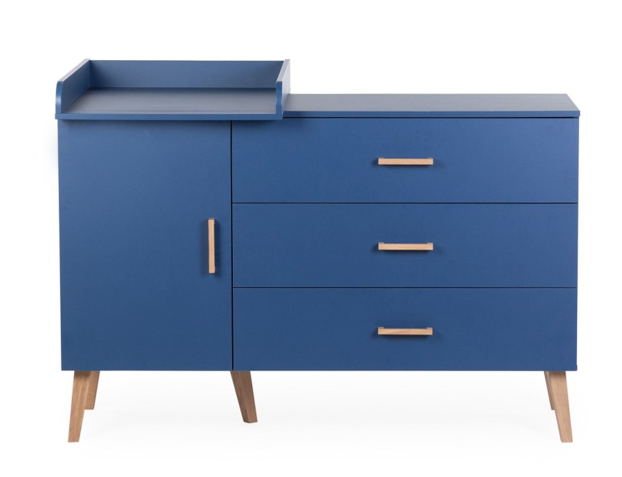 Childhome Bold Blue - Commode - 3 Laden + 1 Deur + Verzorgingsunit Wholesale