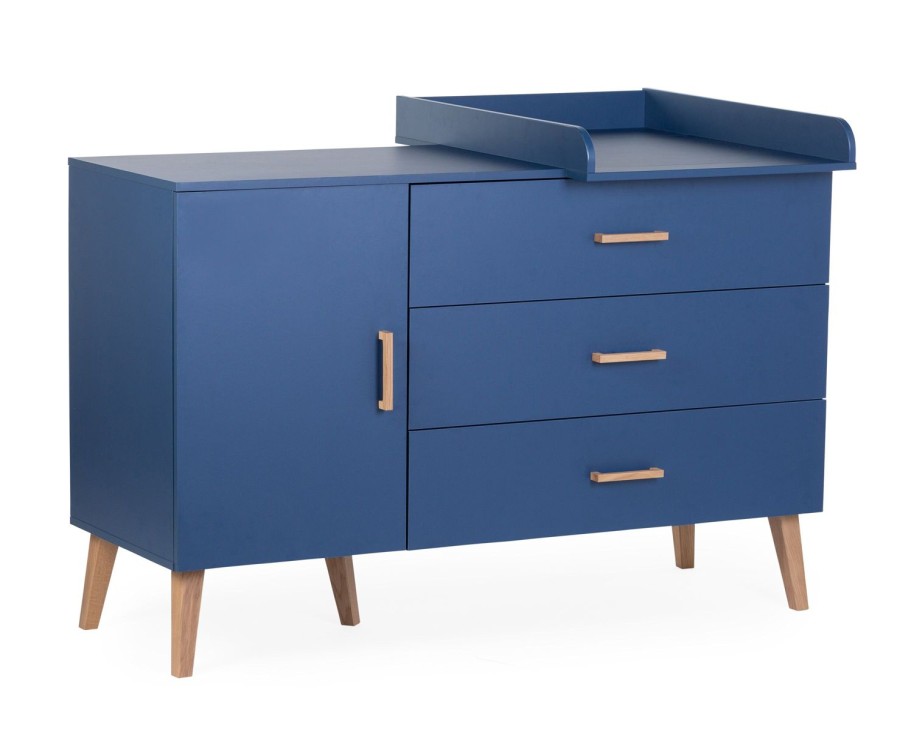 Childhome Bold Blue - Commode - 3 Laden + 1 Deur + Verzorgingsunit Wholesale