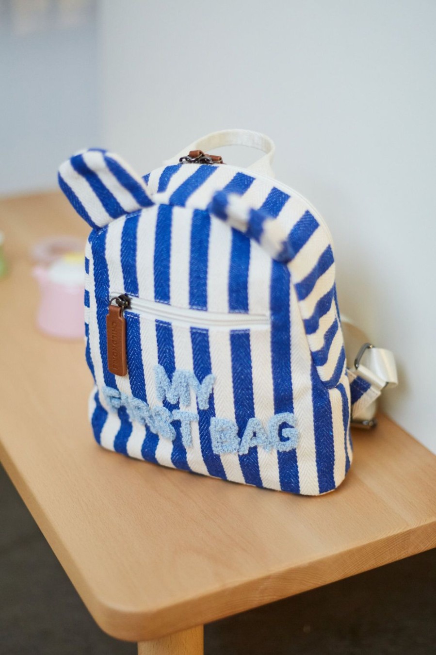 Childhome My First Bag Kinderrugzak - Stripes - Electric Blue/Light Blue Best