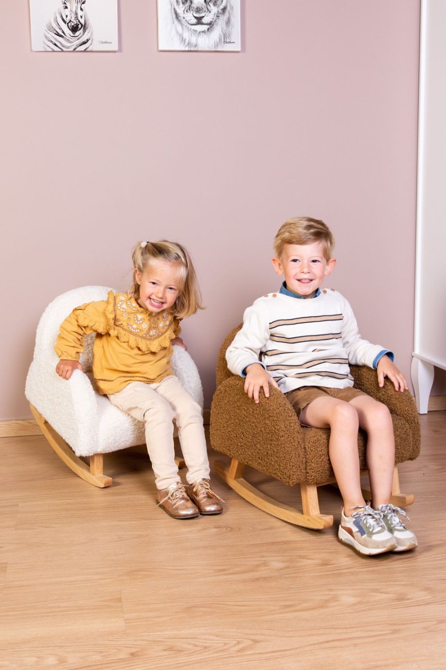 Childhome Schommelstoel Voor Kinderen - Teddy - Ecru Naturel Clearance