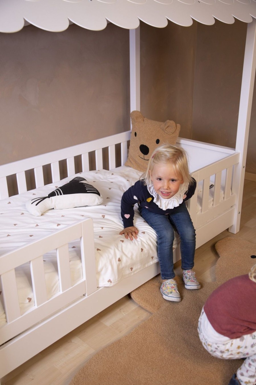 Childhome Donsovertrek + Kussensloop - 100X140 Cm - Jersey + Mousseline - Hearts Hot