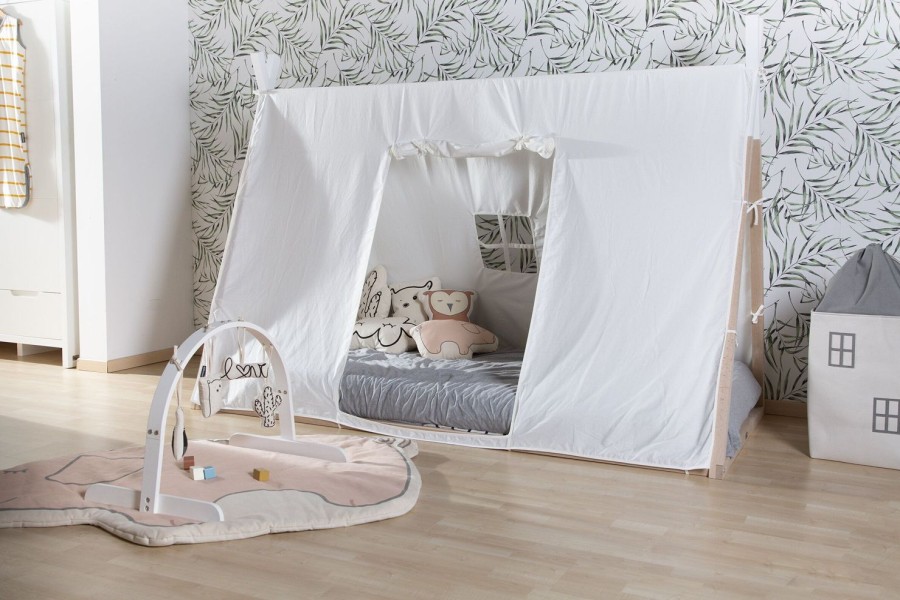 Childhome Tipi Bed - 90X200 Cm - Hout - Naturel Wit Ja, Graag Met Lattenbodem Clearance