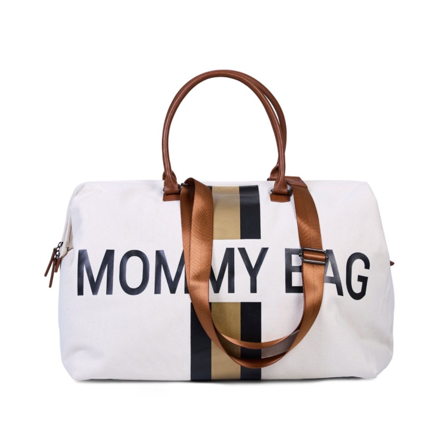 Childhome Mommy Bag ® Verzorgingstas - Ecru Strepen Zwart/Goud Wholesale