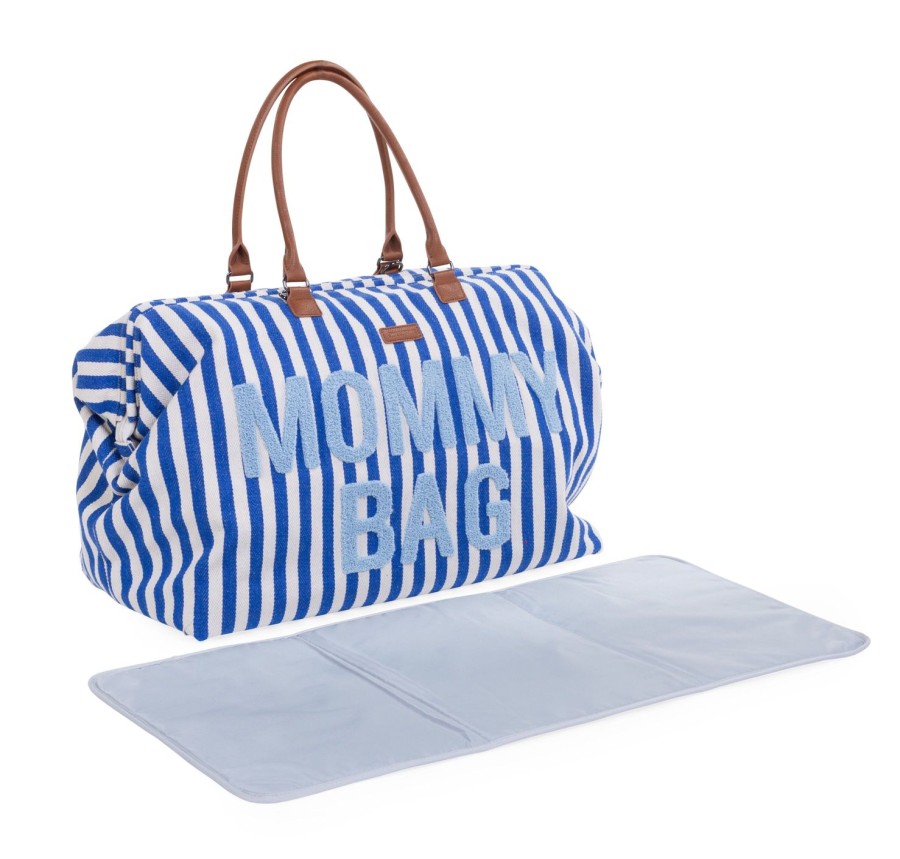 Childhome Mommy Bag ® Verzorgingstas - Stripes - Electric Blue/Light Blue Best