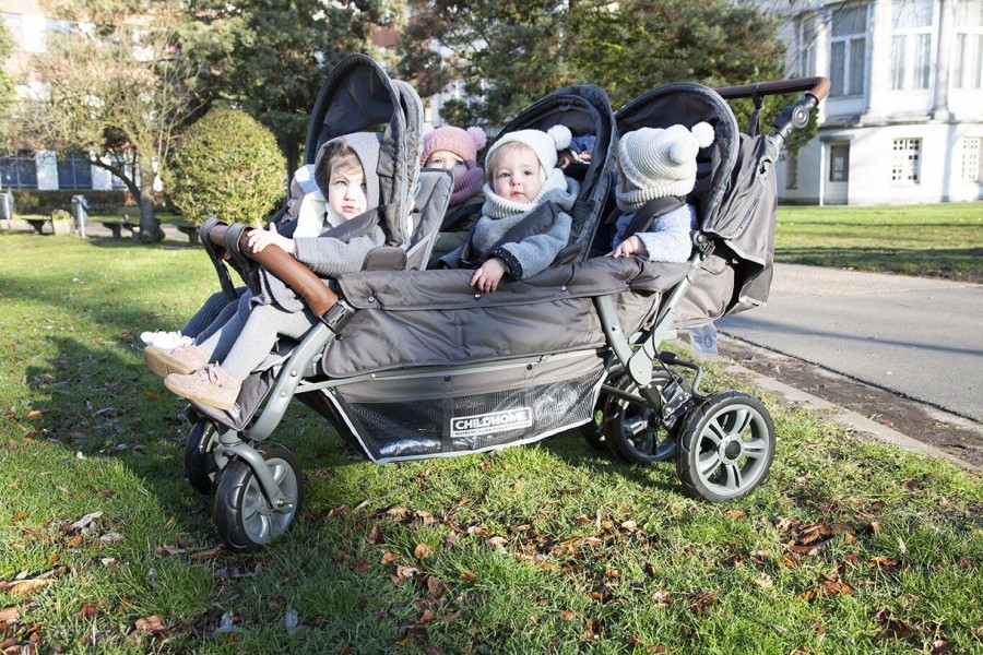 Childhome Sixseater Wandelwagen Met Autobrake + Regenhoes + Zonnekappen - Antraciet Online