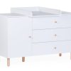 Childhome Wonder White - Commode - 3 Laden + 1 Deur + Verzorgingsunit Wholesale